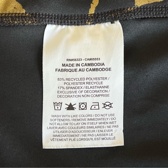 Nike Women's Leggings Black Gold Metallic Floral Mid Rise Running Sz Large - Picture 3 of 12